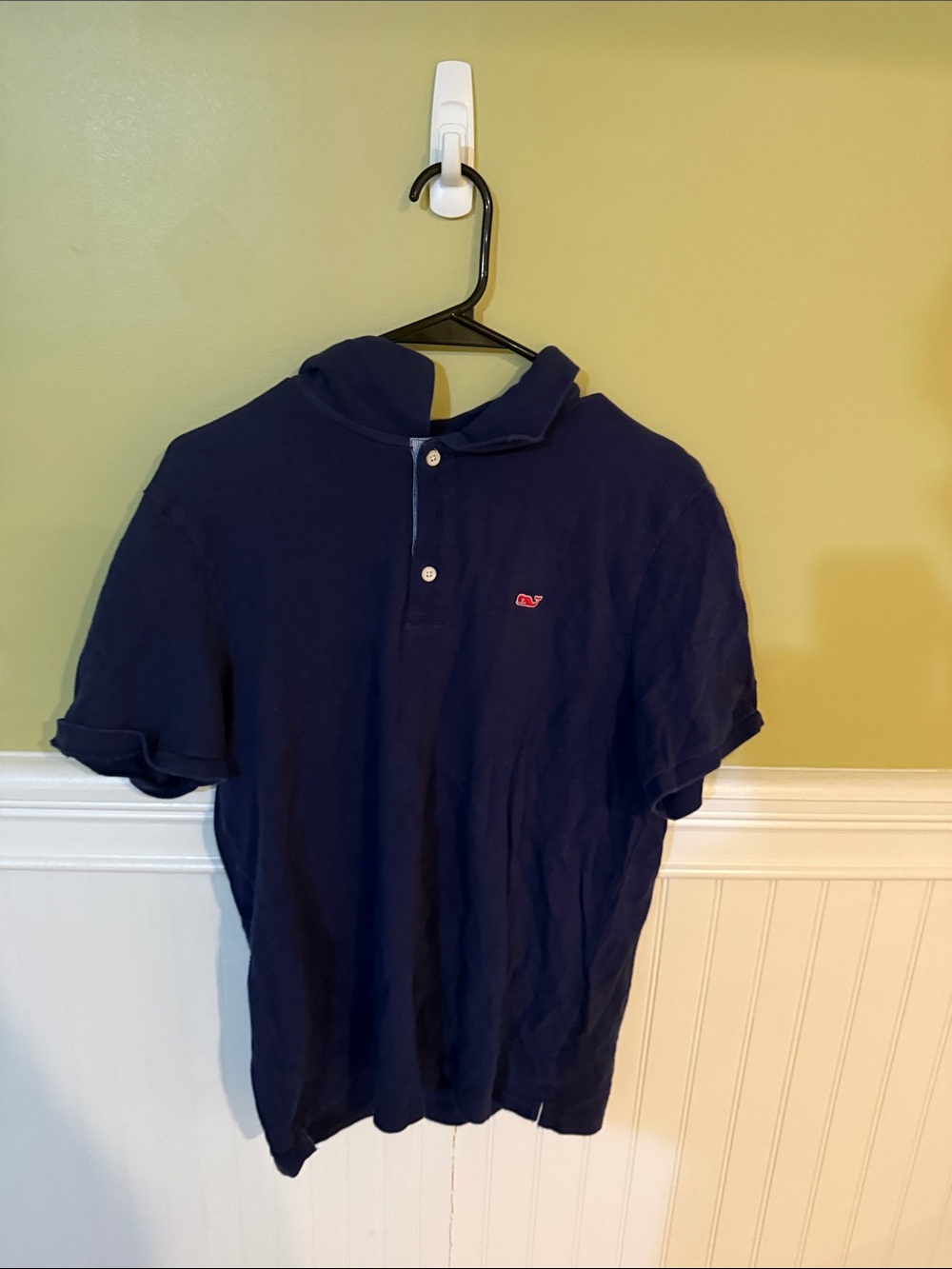 Vineyard Vines Men's Size M Navy Polo with Red Whale Patch